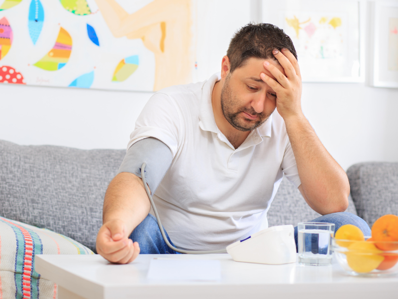 Man concerned about labile hypertension testing blood pressure